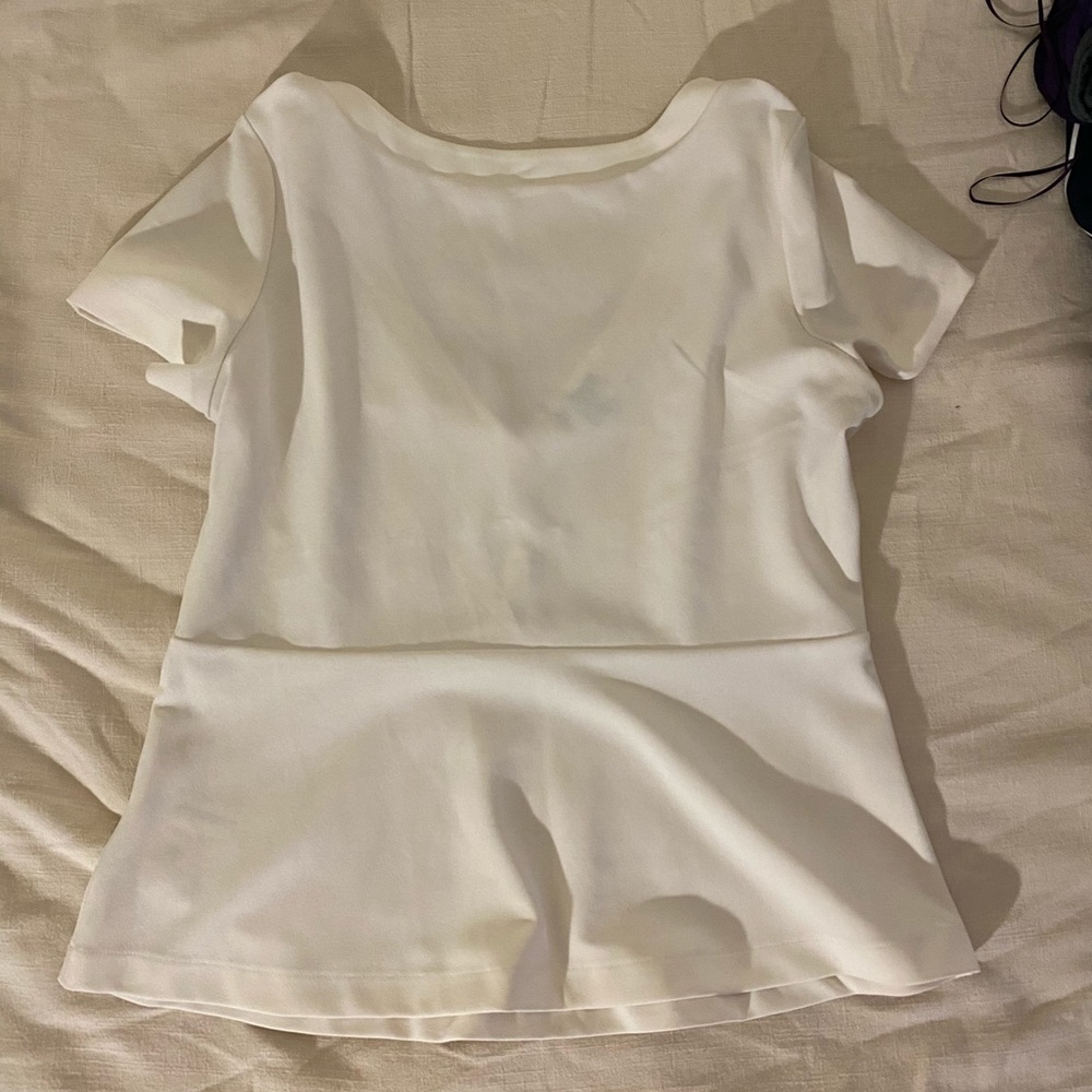 White Ann Taylor Peplum shirt. EUC